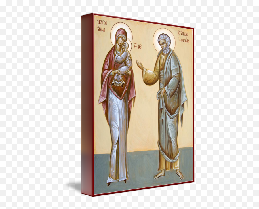 Sts Joachim And Anna By Julia Bridget Hayes - Prophet Png,Byzantine Icon Of Mary