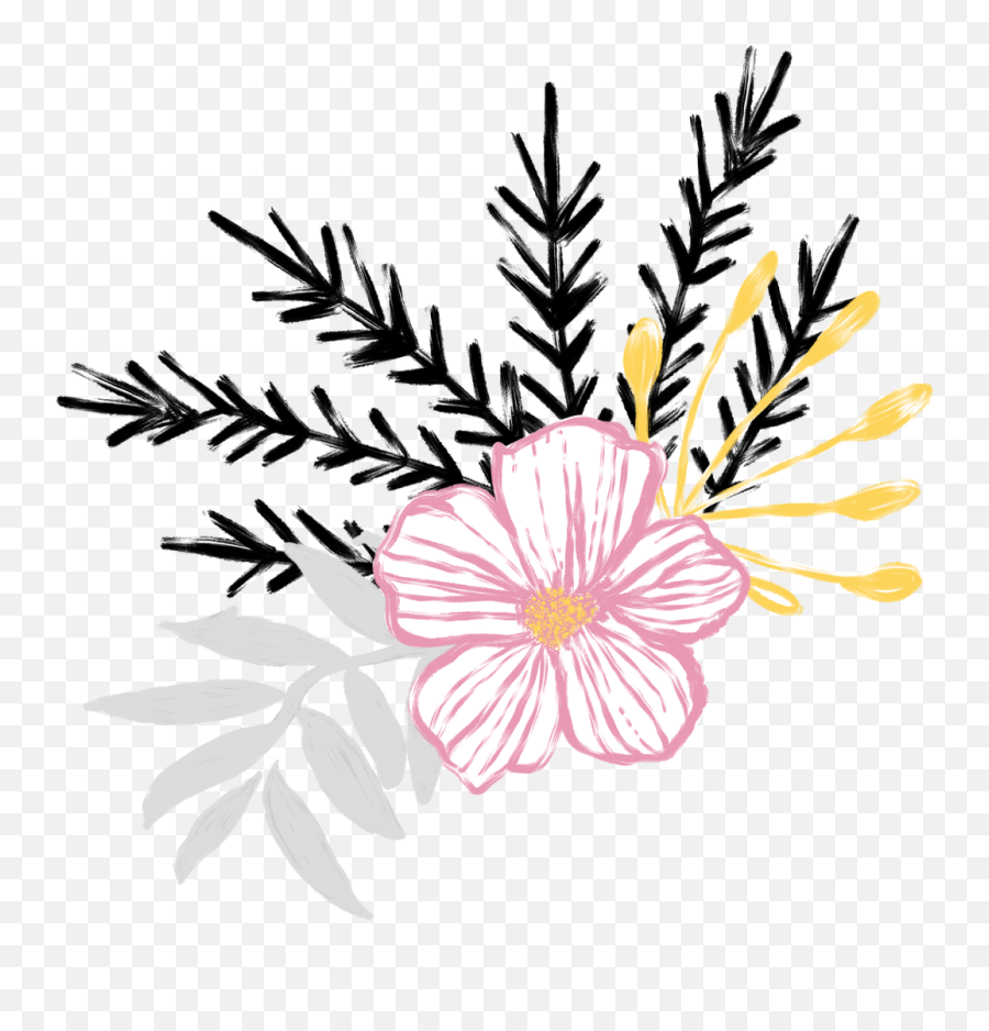 Weeds Drawing Sign - Flower Clipart Full Size Clipart Floral Png,Weed Flower Icon