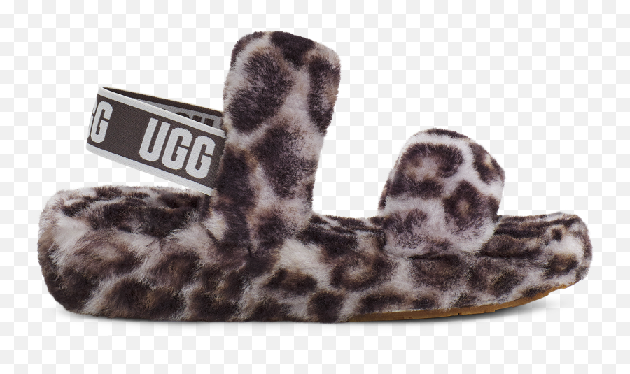 Oh Yeah Panther Print Slipper Ugg - Ugg Oh Yeah Fur Orange Png,Uggs Icon