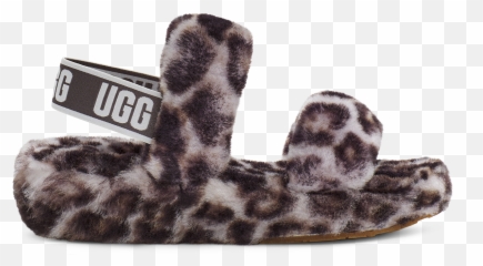Oh Yeah Panther Print Slipper Ugg - Ugg Fur Orange png