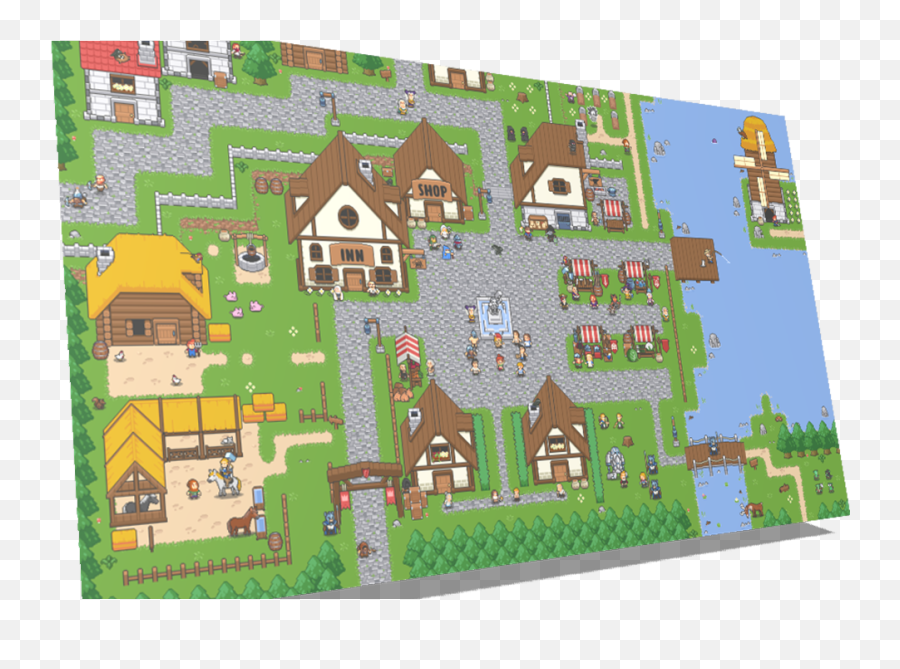 2d Pixel Art Medieval Town Tileset By Elthenu0027s Shop Png Fantasy Village Icon