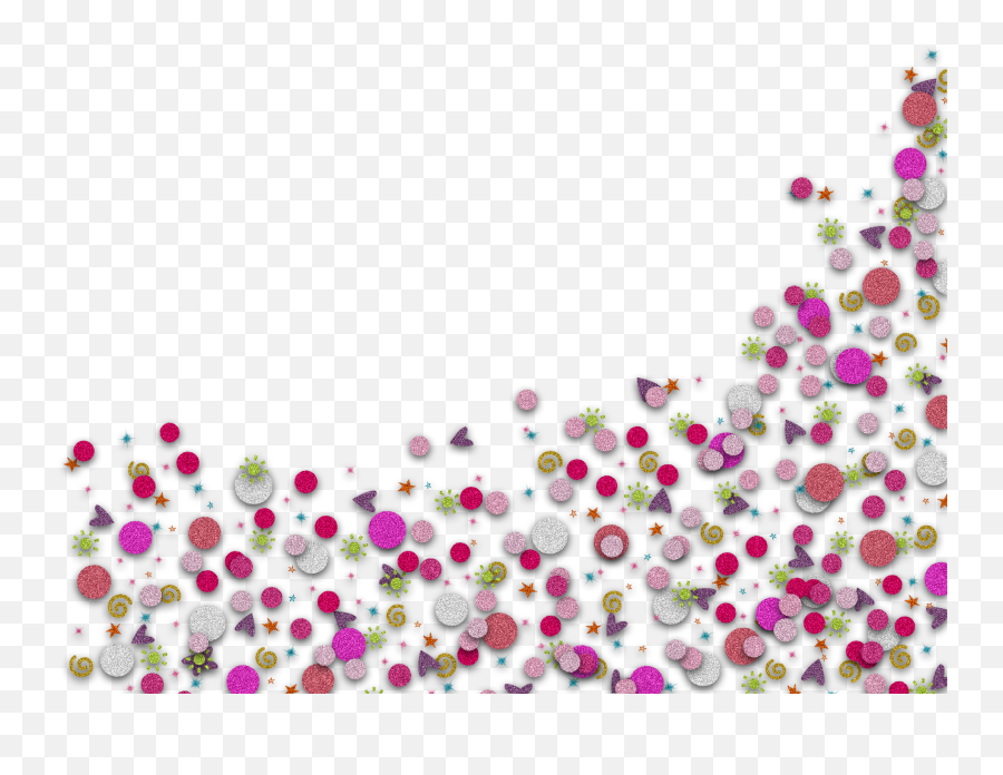 Confetti Clipart Flower - Corner Confetti Border Png,Pink Confetti Png