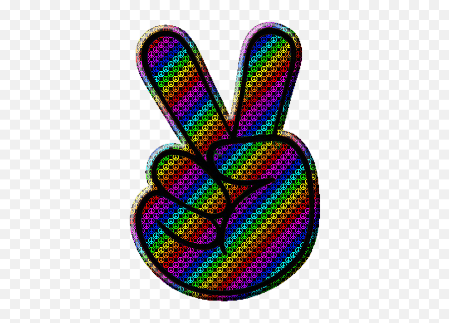 Peace Sign Hippy - Free Image On Pixabay Rainbow Peace Sign Background Png,Hippie Png