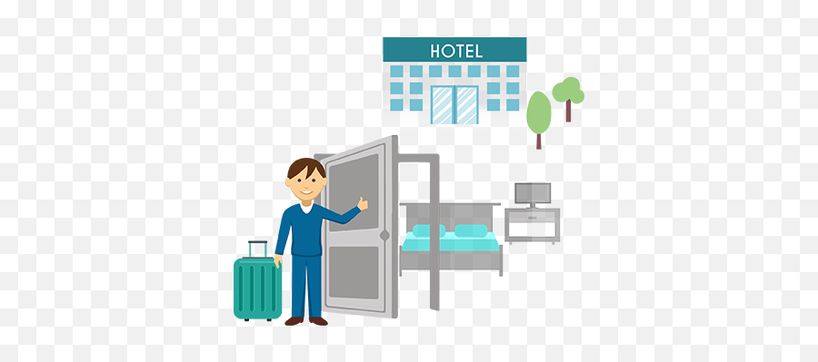 Illustration Of Self - Checkout At A Hotel And Happy Check Stay In A Hotel Cartoon Png,Happy Customer Png