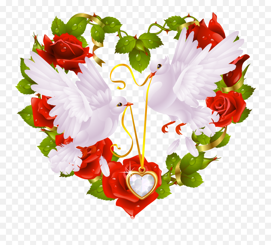 Columbidae Bird Heart Clip Art - Love Birds Images For Love Birds In Heart Png,Love Birds Png