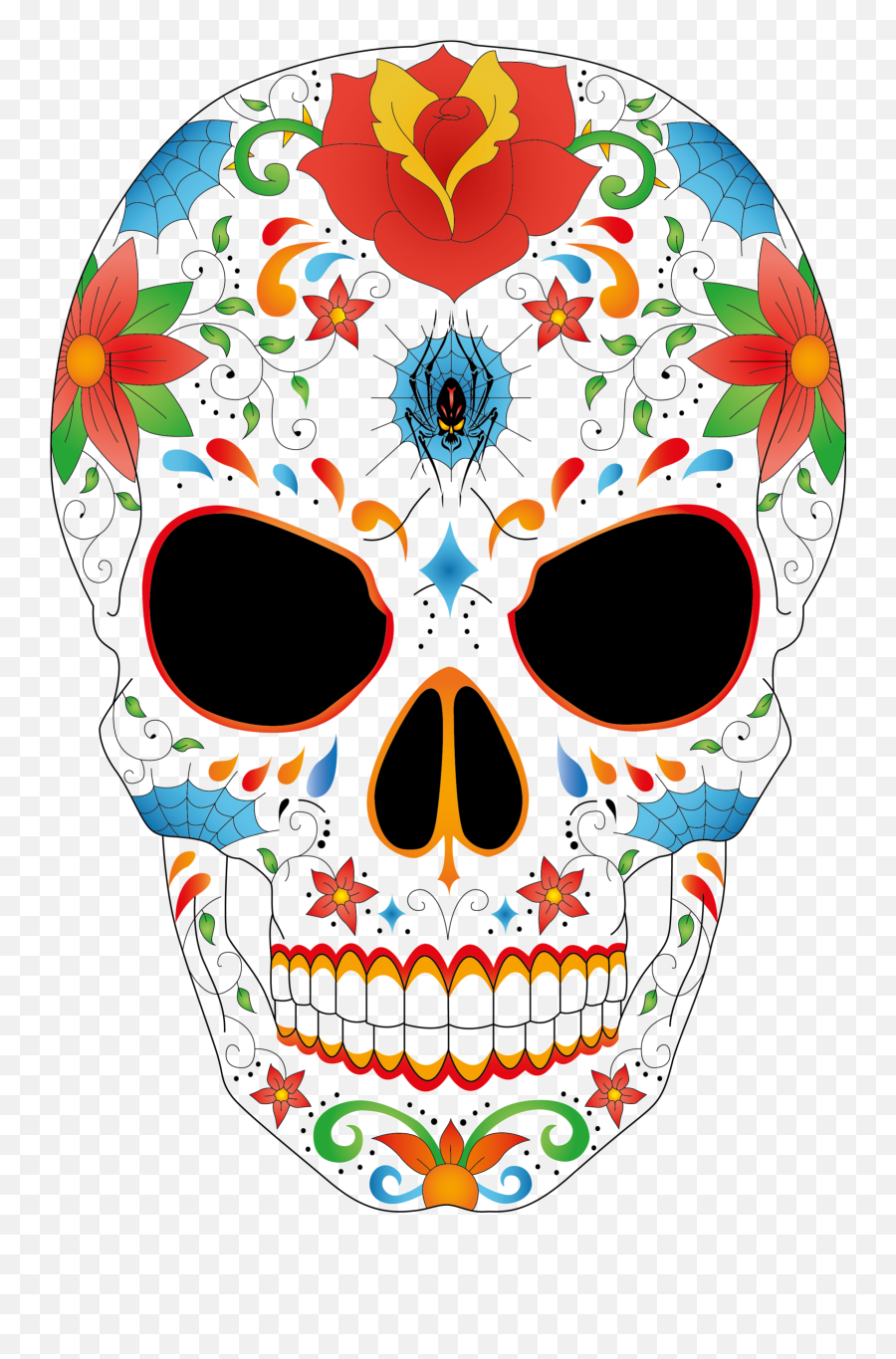Skulls Png - Sugar Skull By Skull Sugar Vector Png Clipart Sugar Skull Transparent Background,Skulls Png