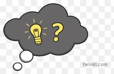 Growth Mindset Cloud 03 Dark With - Thought Bubble Yellow Png,Question Mark Logo
