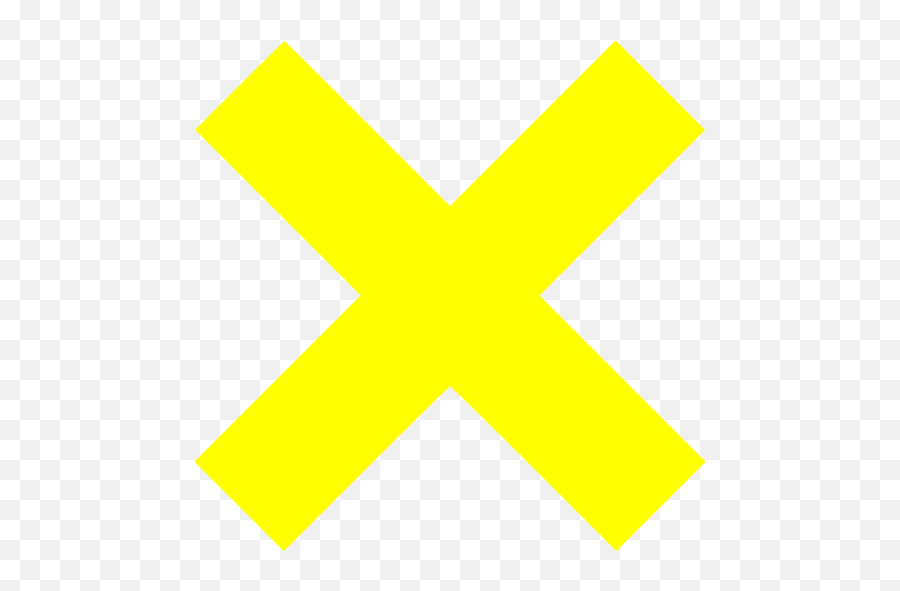 Yellow X Mark Icon - Yellow X Mark Png,X Mark Transparent