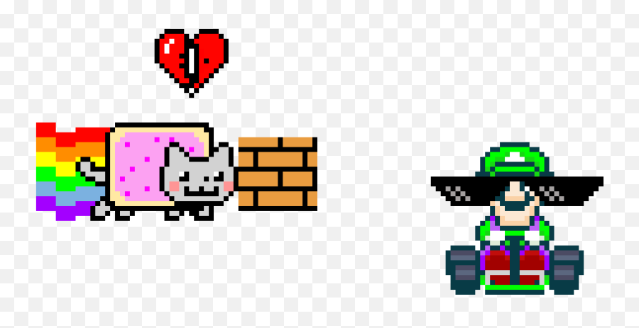 Luigi Kills Nyan Cat Pixel Art - Hulk Png,Nyan Cat Png