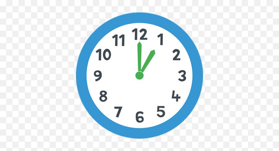 One Oclock Blue Clock Transparent Png - Wall Clock,Clock Clipart Transparent