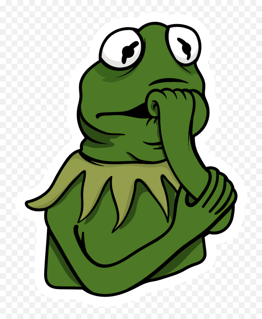 Thoughtful Kermit The Frog Sticker - Kermit The Frog Vector Png,Kermit The Frog Transparent