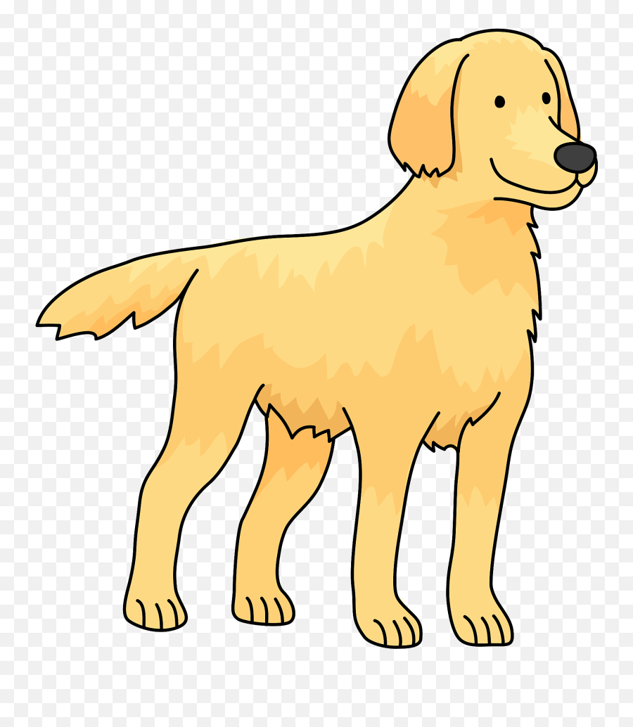 Golden Retriever Dog Clipart - Cartoon Golden Retriever Drawing Easy Png,Dog Clipart Png