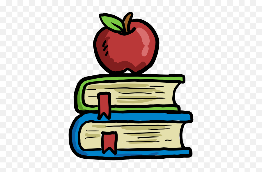 Reading Study Literature Apple Icon - School Materials Cartoon Png,Cartoon Apple Png