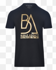 Black Crew Neck With Gold Ba Vinyl Png