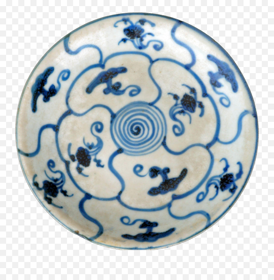 Download Hd Chinese Ming Porcelain Blue And White Dish With - Design Of Ming Plate Png,Dish Png