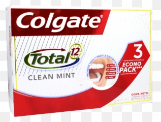 Colgate Crema Dental Total 12 Clean Mint X 3 Unidades - Product Label png