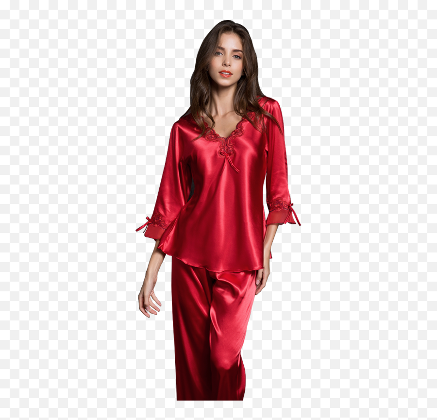 Silk Pajamas Set For Women Sleepwear - Pajamas Png,Pajamas Png