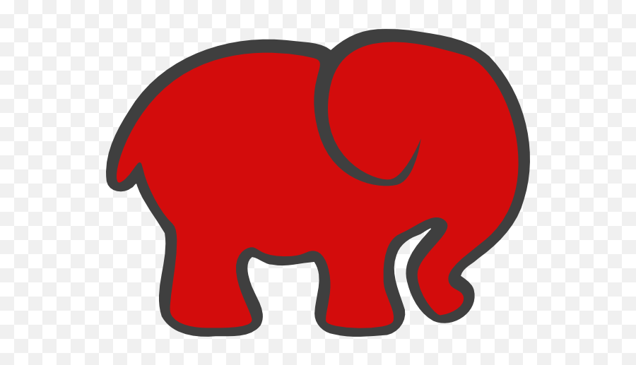 Red Gray Elephant Clip Art Vector - Red Elephant Clipart Png,Delta Sigma Theta Png