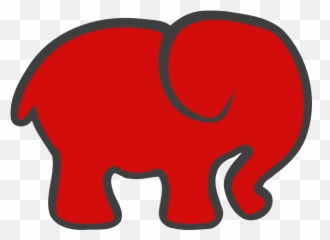 Red Gray Elephant Clip Art Vector - Red Elephant Clipart Png,Delta Sigma Theta Png