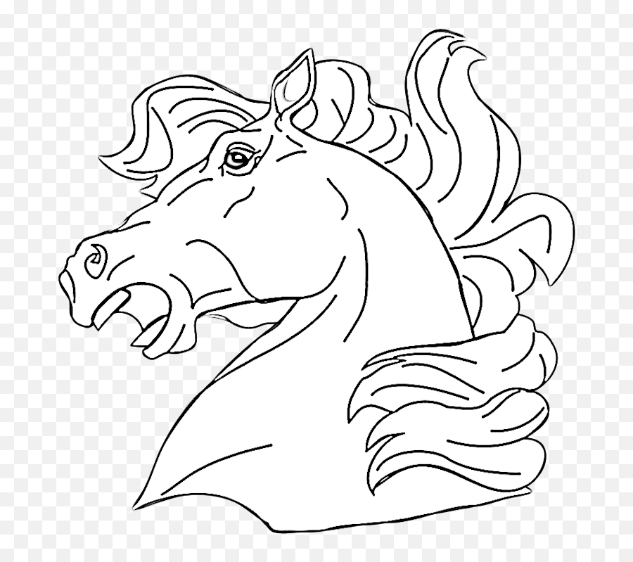 Coloring Pages Horses Heads Ribbon Print - Coloring Home Cartoon Horse Head Coloring Png,Horse Mask Png
