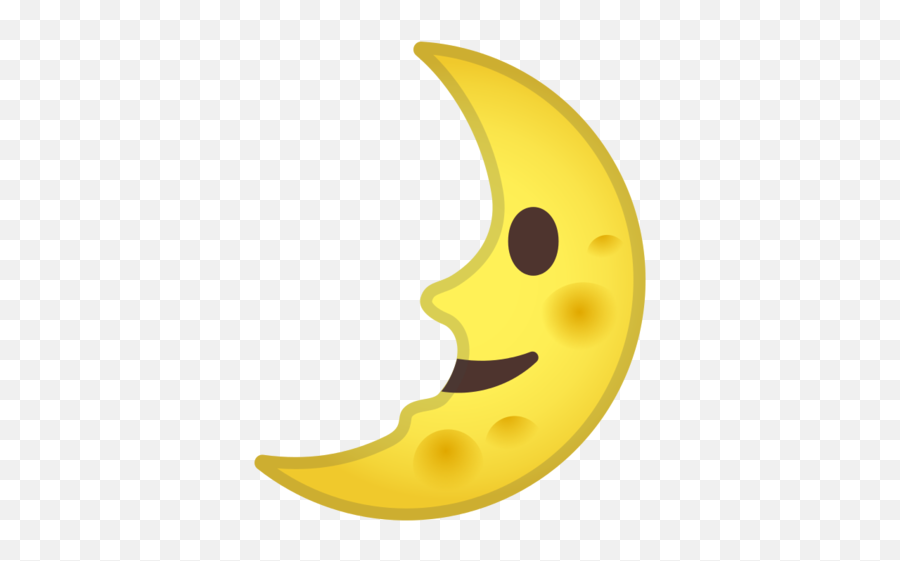First Quarter Moon Face Emoji - Emoji Lua Png,Moon Emoji Png
