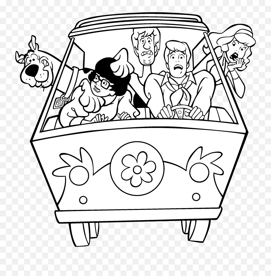 Scooby Doo Clipart Black And White - Scooby Doo Coloring Pages Png,Scooby Doo Png