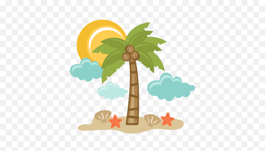 Palm Tree Svg - Beach Cute Summer Clipart Png,Palm Tree Clip Art Png