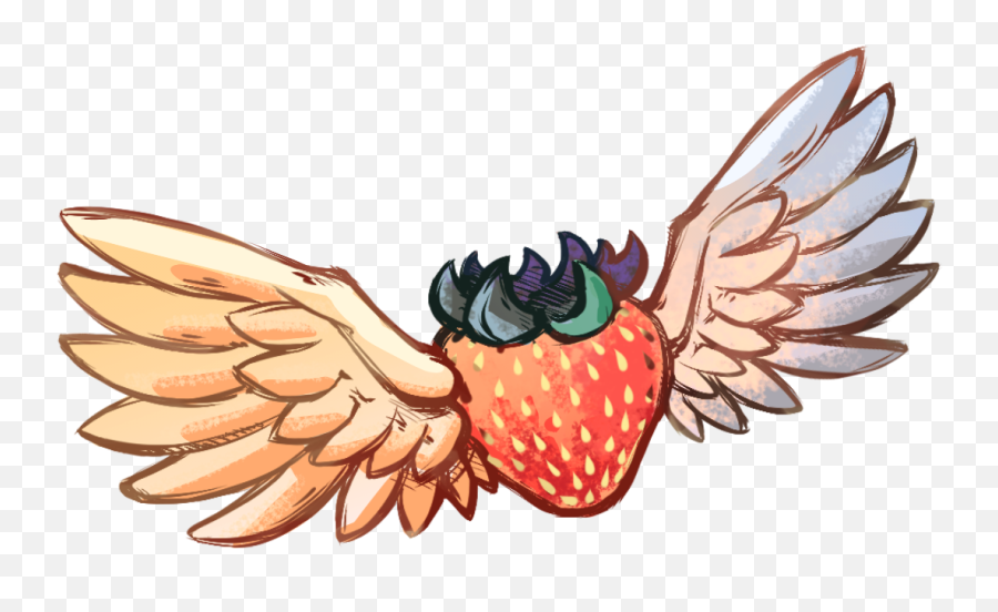 Celeste Strawberry With Wings - Celeste Strawberry Png,Wings Png