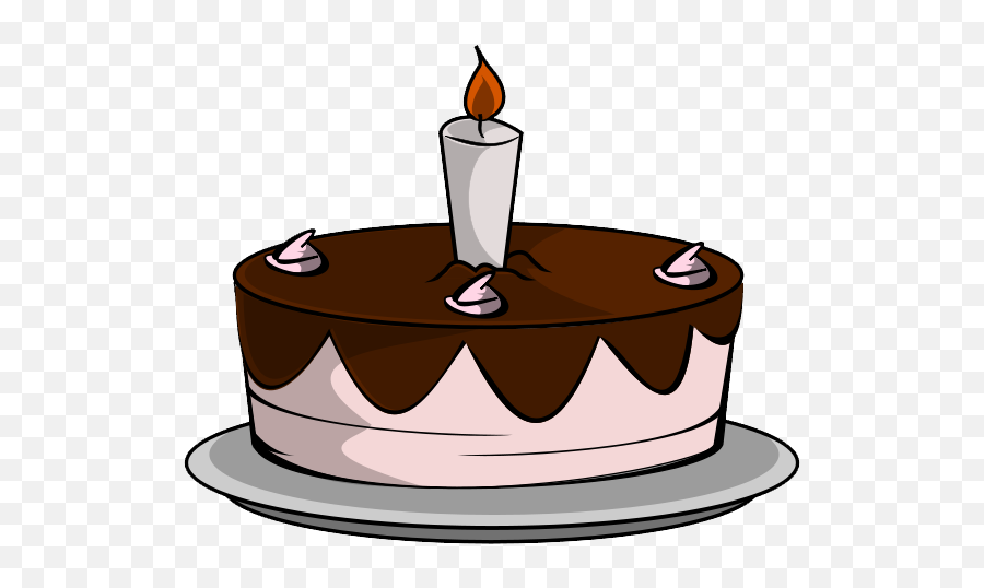 Chocolate Cake Clipart Candle - Cack With Single Candle Birthday Chocolate Cake Clipart Png,One Candle Icon