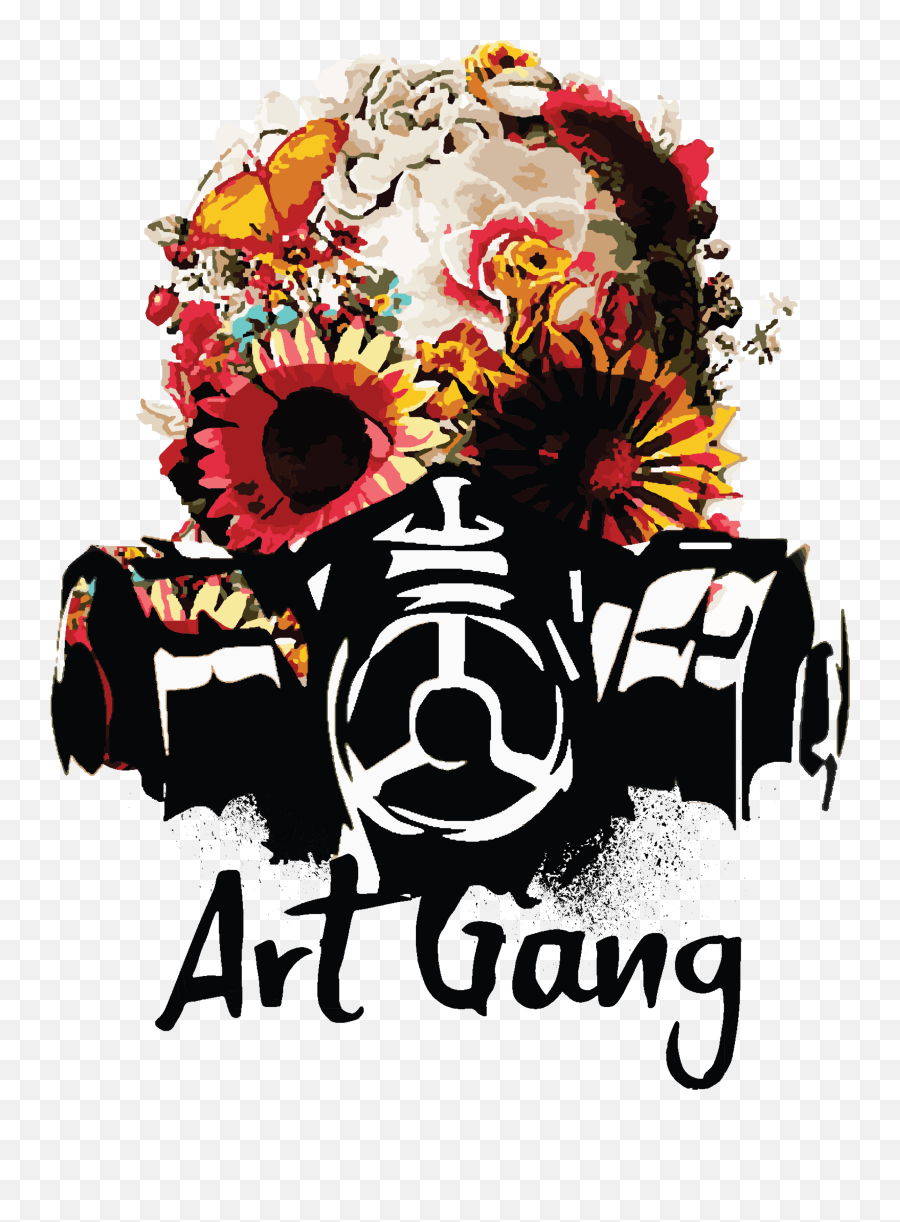 Art Gang U2014 - Skull With Flowers Png,Icon Skull Terre Haute