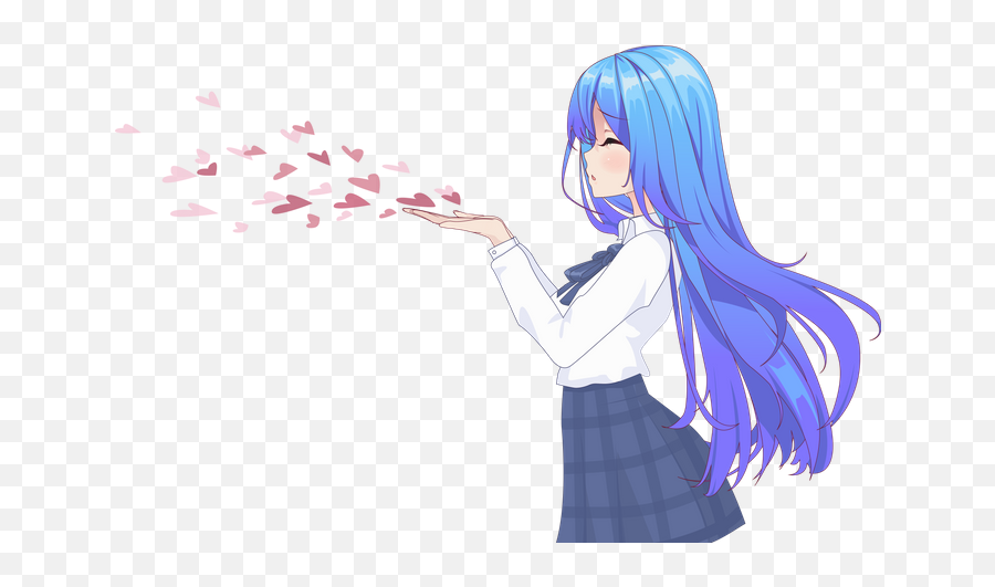 Premium Valentine Girl Illustration Pack From People - Long Hair Anime Girl Side View Png,Girly Icon Pack
