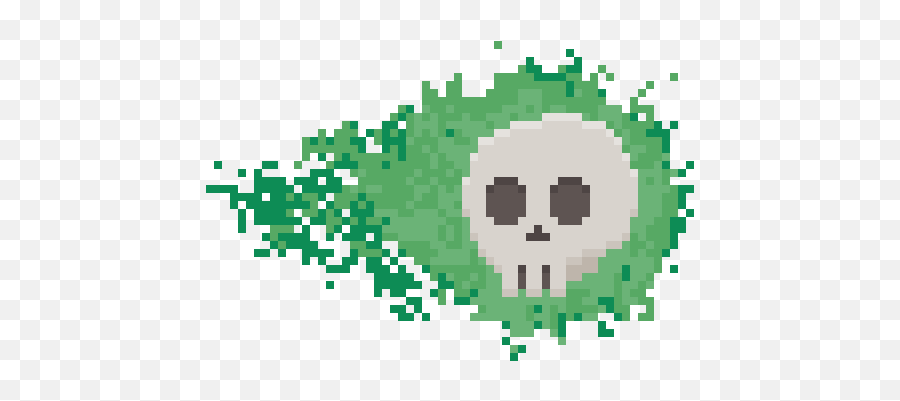 green flaming skull