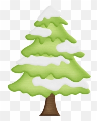 Winter Clipart Christmas Tree - Pine With Snow Trees In The png