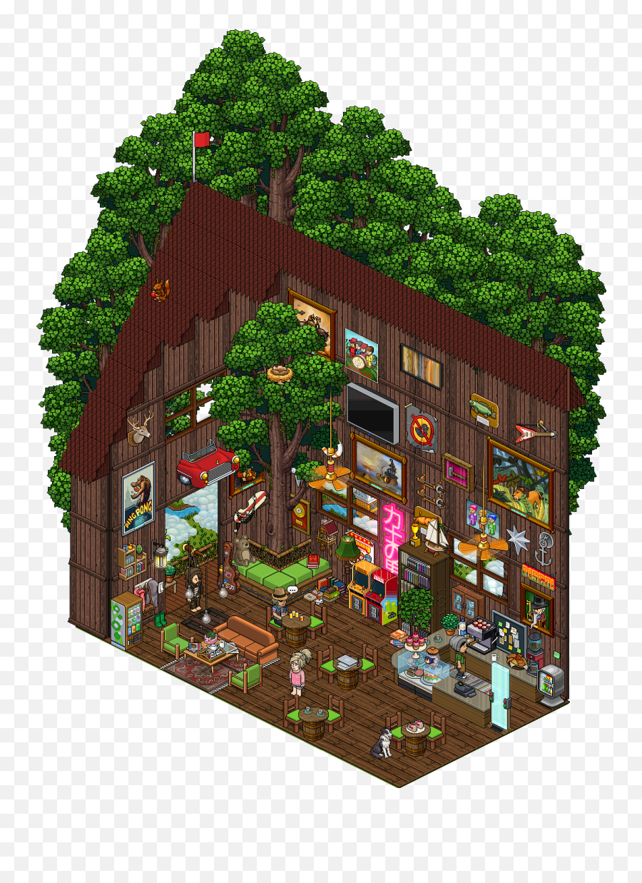 Download Habbo Hotel Tree House Full Size Png Image Pngkit Tree Treehouse Png Free Transparent Png Images Pngaaa Com - tree house in islands roblox