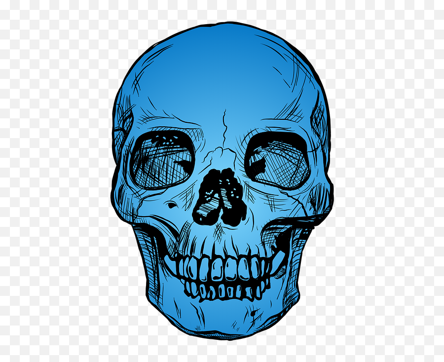 Skull Blue Skeleton - Free Image On Pixa 940569 Png Hitam Putih Keren 3d,Skulls Png