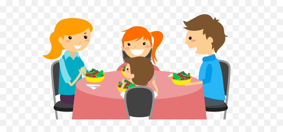 Download Cartoon Family Of 3 Eating Dinner For Kids - Family Transparent Family Eating Clipart Png,Cartoon Kids Png
