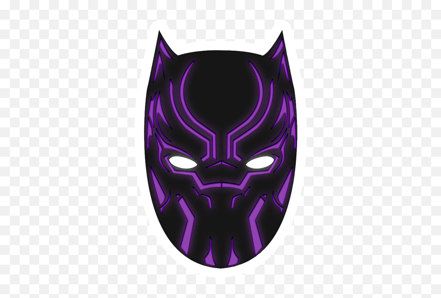 Black Panther Sticker - Just Stickers Purple Black Panther Mask Png,Black Panther Logo Png
