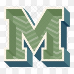 Alphabet Letter M Icon Of Flat Style - In 3d png