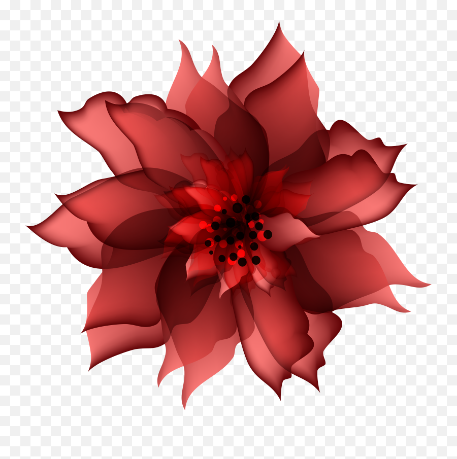Red Flower Clip Art - Decorative Flower Red Transparent Png Blue Flowers Png Transparent,Flowers Clipart Png