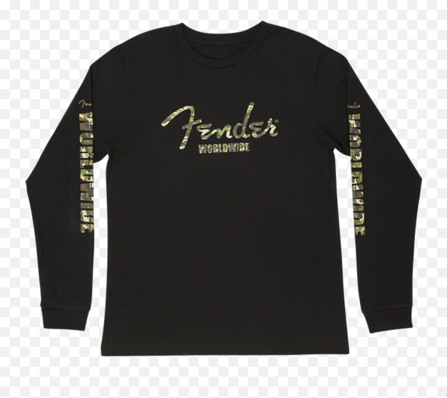 Fender Camo Logo Longsleeve T - Shirt 885978255931 Png,Fender Logo Font