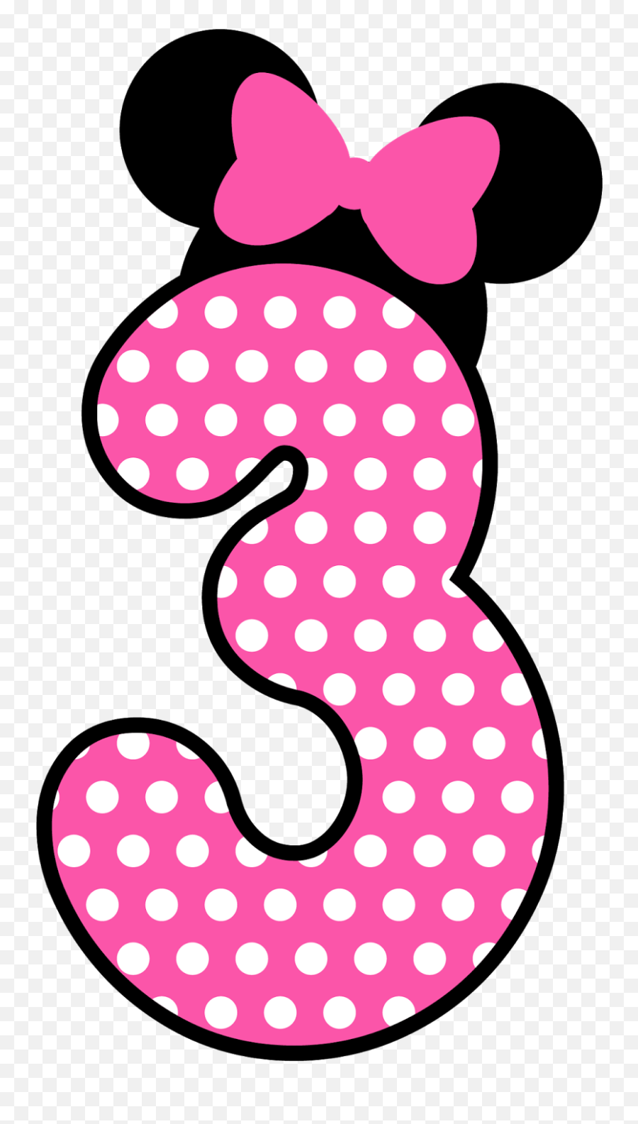 Number 4 Clipart Minnie Mouse - Minnie Mouse 6 Png,Numero 3 Png