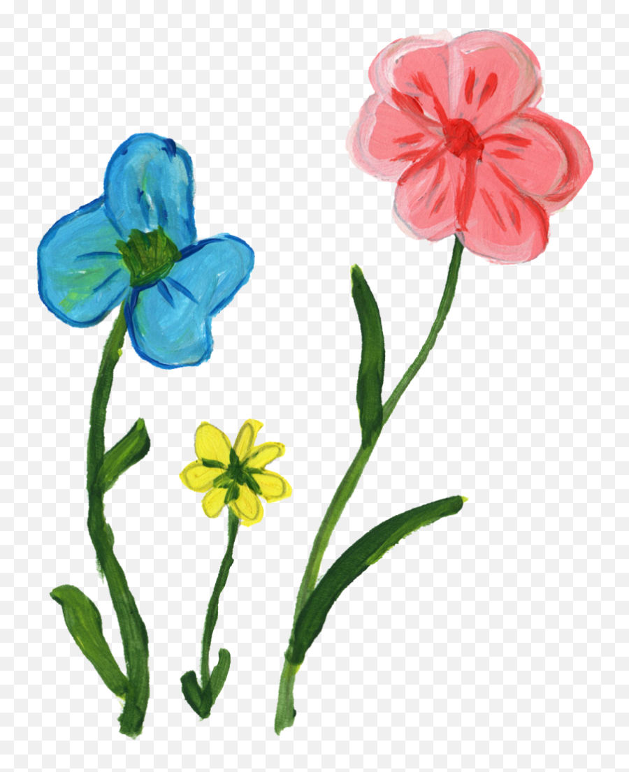 10 Paint Flower Transparent - 1 Kb Image Download Png,Painted Flowers Png