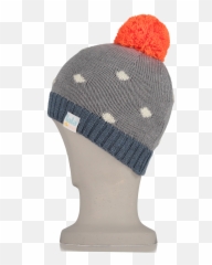 Grey Spotty Hat - Knit Cap Png,Beanie Png