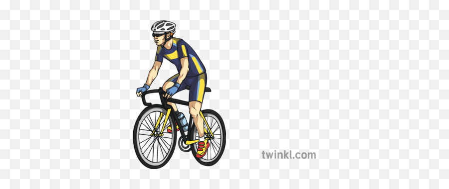 Tour Of Britain Cyclist Illustration - Twinkl Road Bicycle Racing Png,Cyclist Png