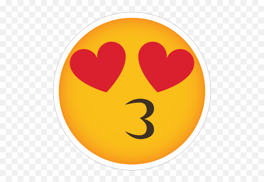 Phone Emoji Sticker Heart Eyes Kissy Face - Pacific Islands Club Guam Png,Heart Eyes Emoji Transparent Background