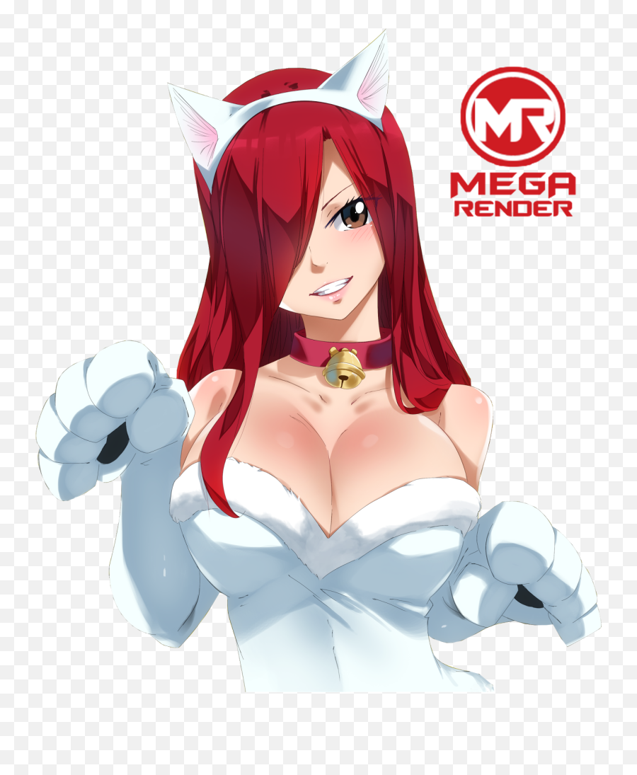 Render Fairy Tail Erza Scarlet Neko Girl 2 Mega - Cartoon Png,Erza Scarlet Png