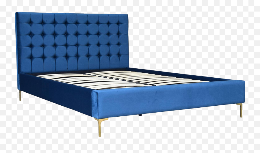 Modern Blue Velvet Eastern King Bed Frame - Royal Blue Velvet Bed Png,Modern Frame Png