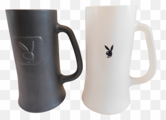 1960s Mid - Century Playboy Club Beer Tankards Steins Mugs His and Hers Pair png