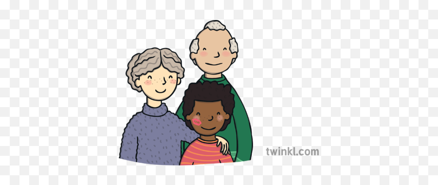 Kiss Grandparents Grandpa Grandma Grandson Family Ks1 - Gran And Grandad Cartoon Family Png,Grandparents Png