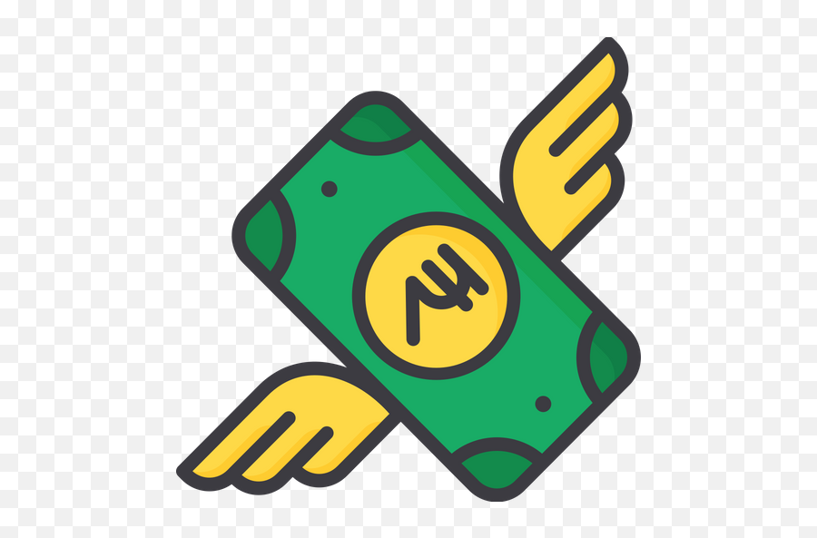 Flying Money Icon Of Colored Outline Style - Available In Flying Money Logo Png,Flying Money Png
